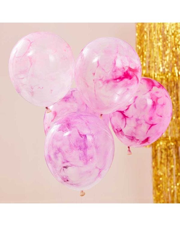 Pink Paint Filled Balloons - 12&quot; Latex (5pk)