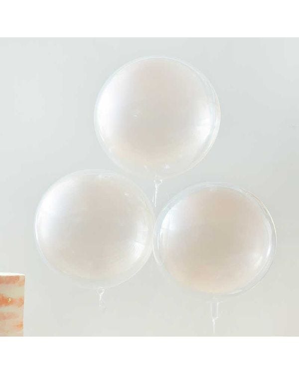Peach Sprayed Orb Balloons - 22&quot; Latex (3pk)