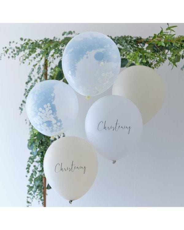 Christening Balloon Bouquet - 12&quot; Latex (5pk)