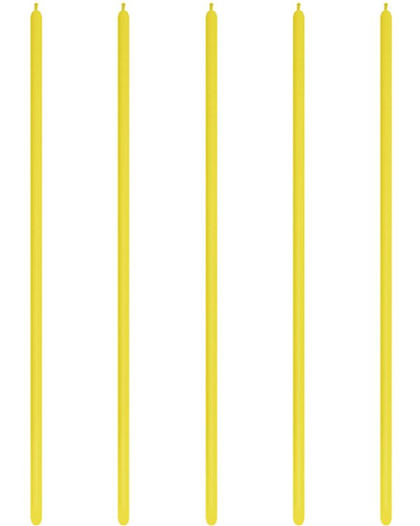 160 Modelling Latex Balloons Fashion Yellow (100pk)