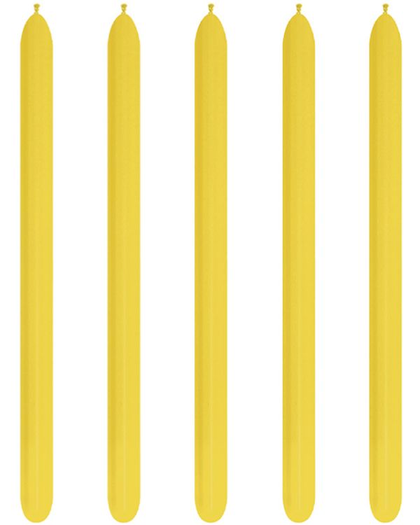 360 Modelling Latex Balloons Fashion Yellow (50pk)