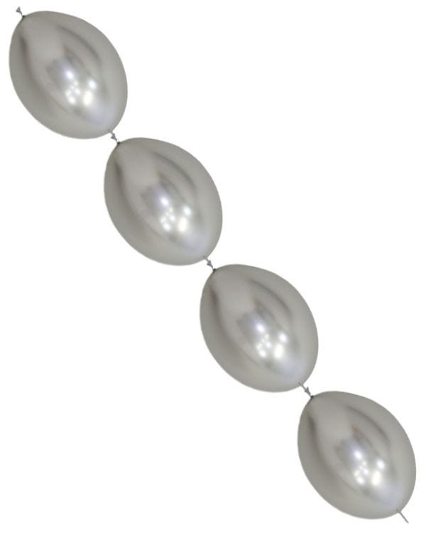 Link-O-Loon Latex Balloons 12&quot; Reflex Silver  (50pk)