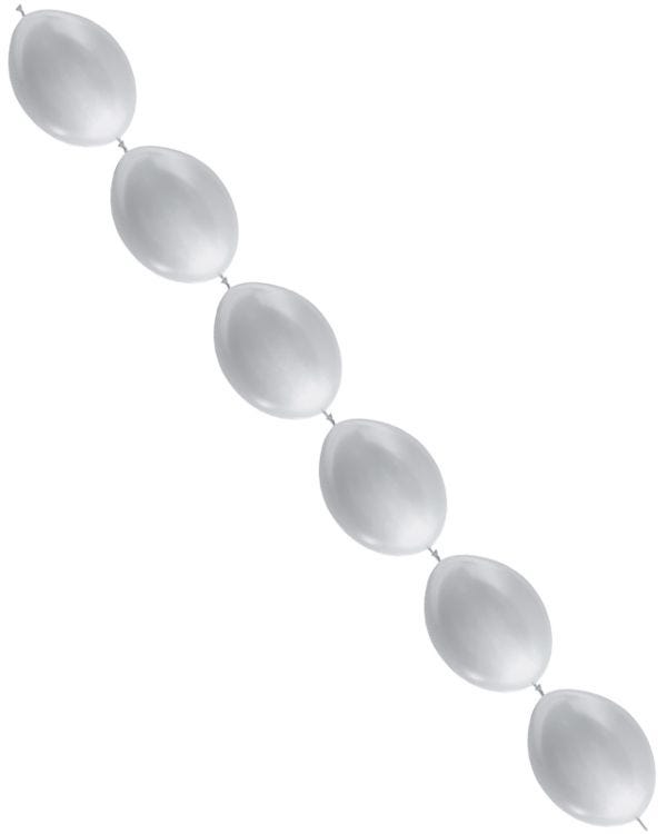 Link-O-Loon Latex Balloons 6&quot; Satin Silver (100pk)