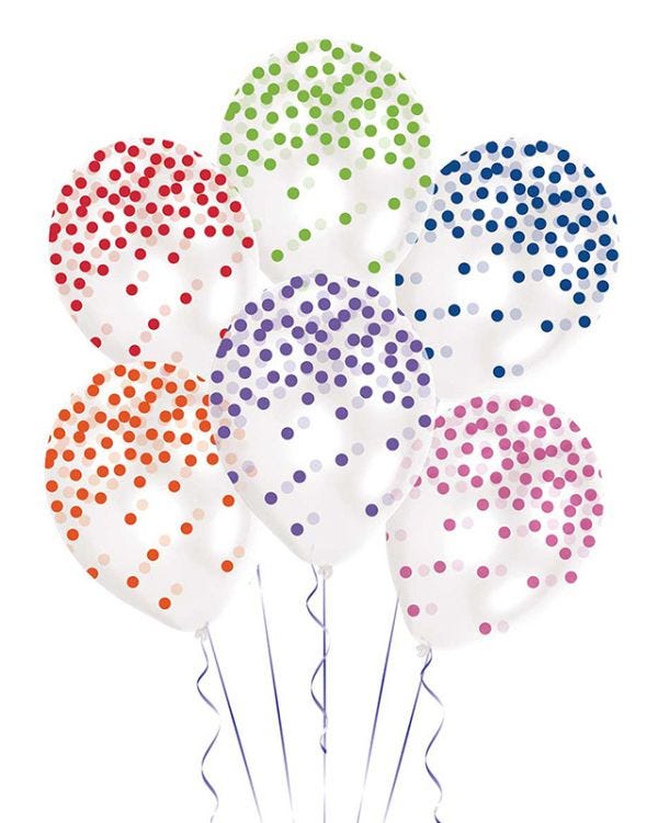 Printed Confetti Assorted Spot Balloons - 11&quot; Latex (6pk)