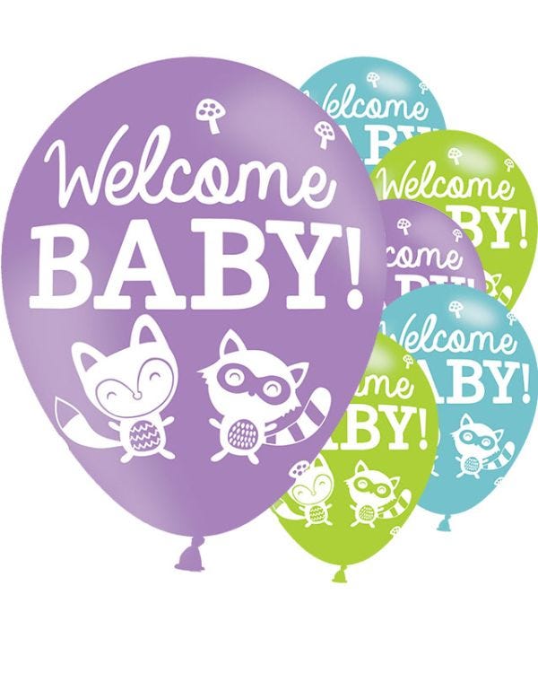 Baby Shower Woodland Balloons - 11&quot; Latex (6pk)