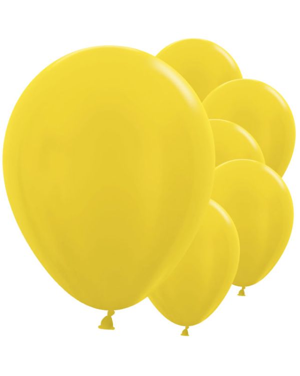 Metallic Yellow Balloons - 12&quot; Latex (25pk)