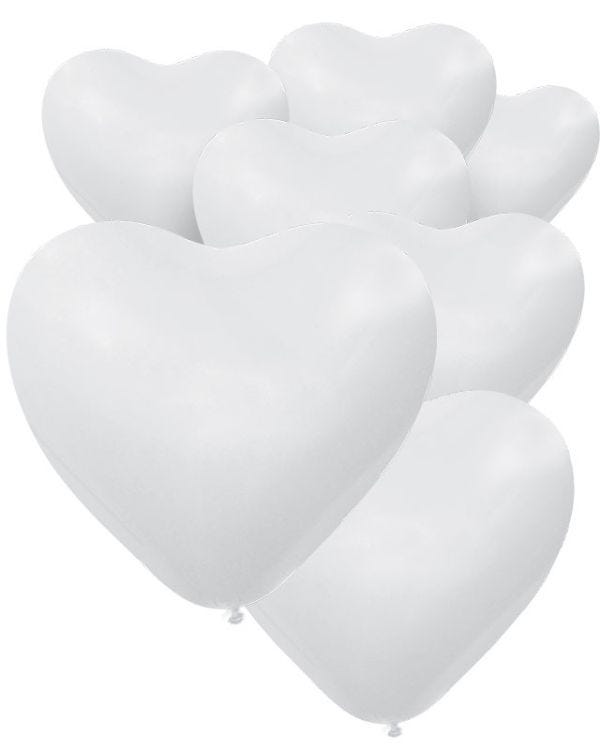 Fashion Heart White Balloons - 12&quot; Latex (50pk)