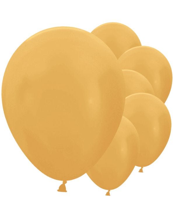 Metallic Gold - 18&quot; Latex Balloons (25pk)