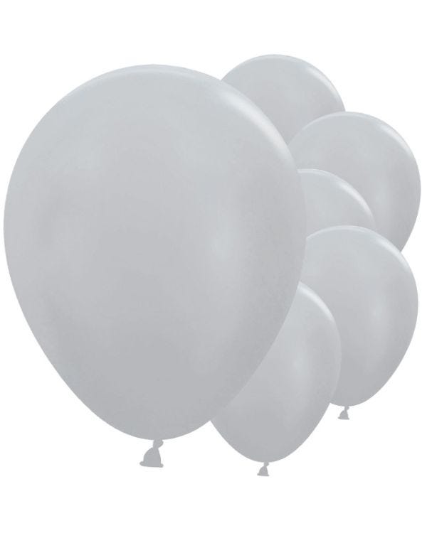 Satin Silver - 18&quot; Latex Balloons (25pk)