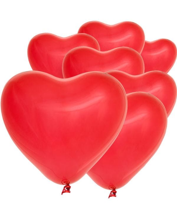 Fashion Colour Red Heart - 12&quot; Latex Balloons (50pk)