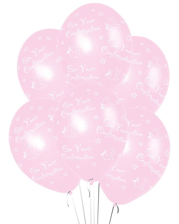 Confirmation Pink Printed - 11&quot; Latex Balloons (6pk)