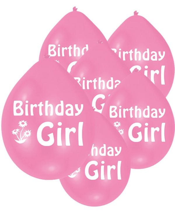Pink Birthday Girl - 9&quot; Latex Balloons (10pk)