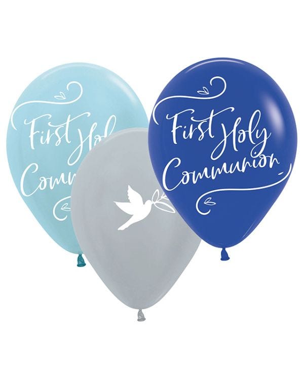 Blue First Holy Communion - 11&quot; Latex Balloons (6pk)