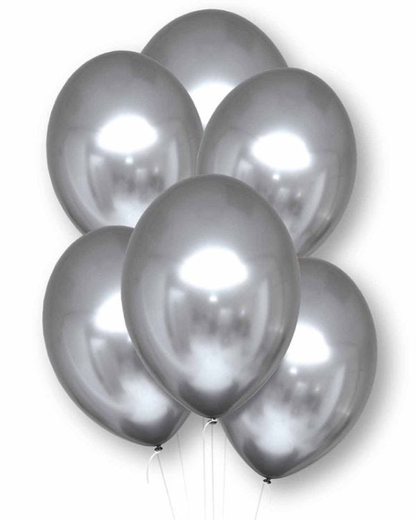 Silver Satin Luxe - 11&quot; Latex Balloons (6pk)