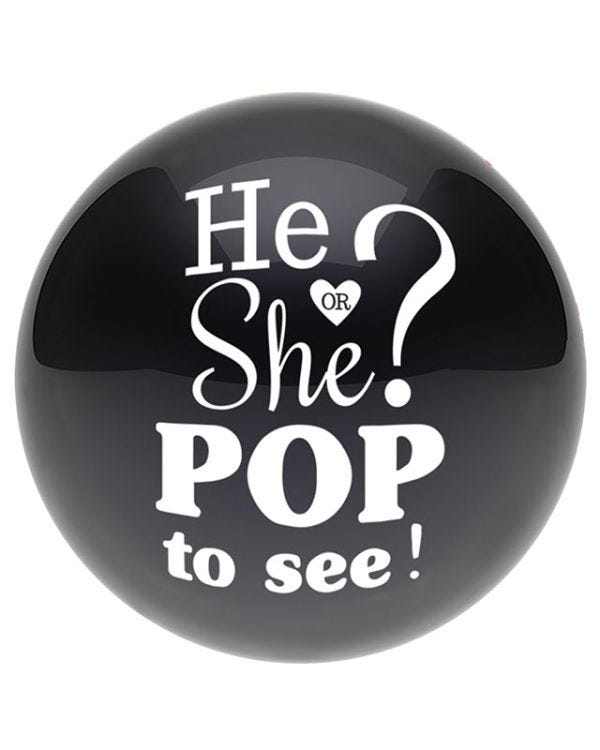 He or She Printed Pop to See - 24&quot; Latex Balloon