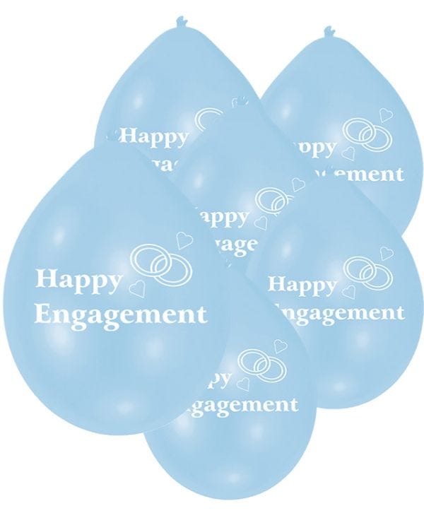Happy Engagement Pink &amp; Blue Balloons - 9&quot; Latex (10pk)