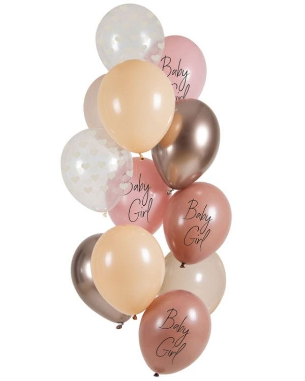 Baby Girl Balloons - 12&quot; Latex (12pk)