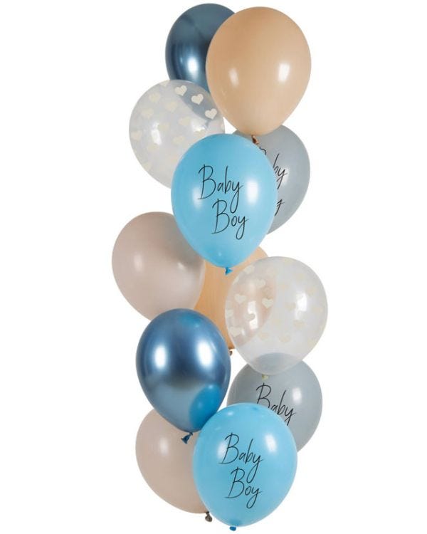Baby Boy Balloons - 12&quot; Latex (12pk)