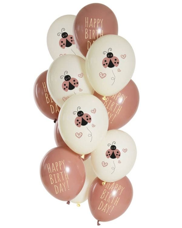 Birthday Ladybug Balloons - 12&quot; Latex (12pk)