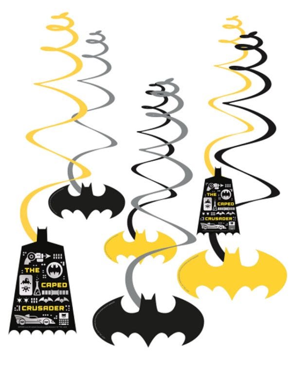 Batman Swirl Decorations (6pk)