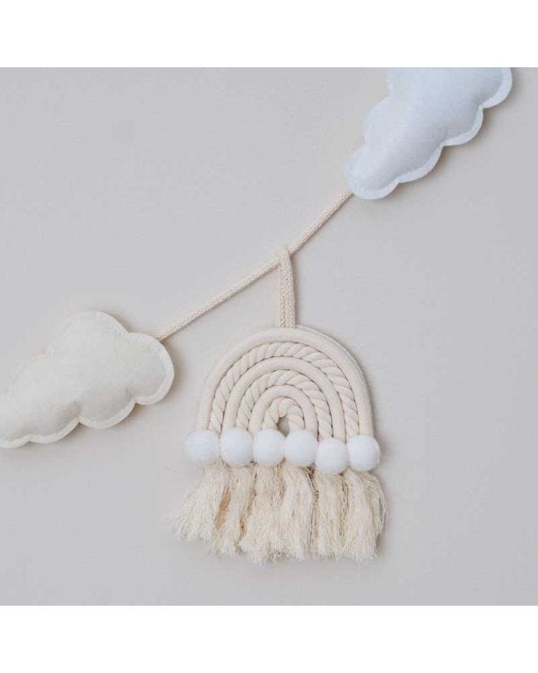 Cloud &amp; Rainbows Macrame Fabric Bunting - 2m