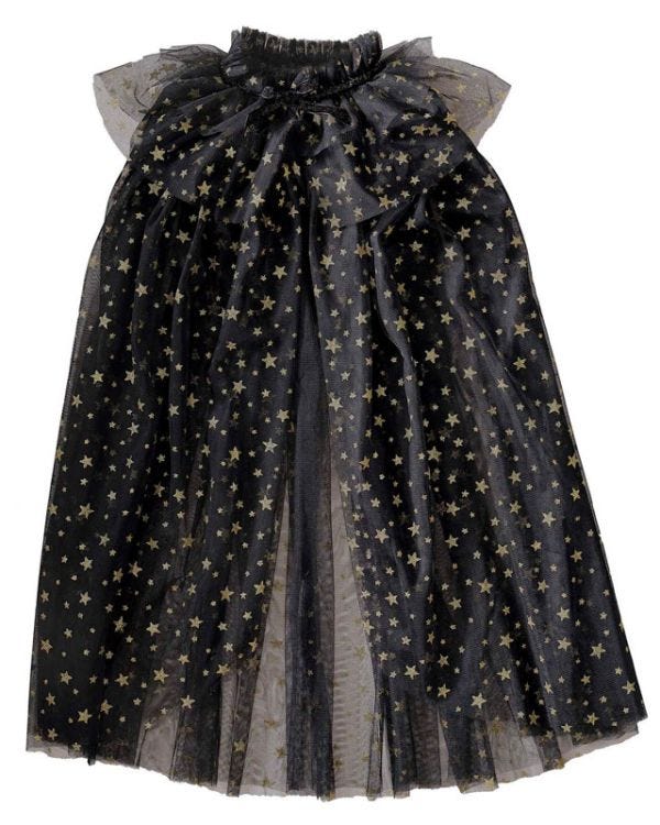 Witch Black &amp; Gold Star Cape