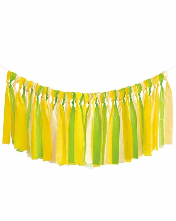 Lime Green, Yellow, &amp; Light Yellow Plastic Fringe Photo Backdrop Kit