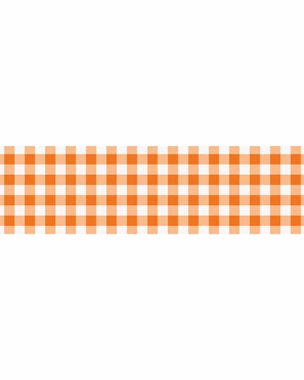 Orange Gingham Kraft Paper Table Runner - 2.2m