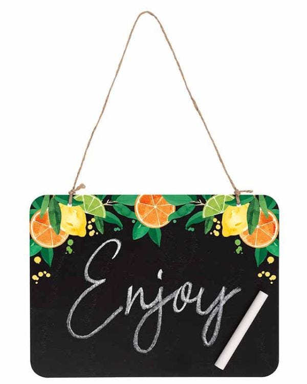 Citrus Fruit Plastic Chalkboard Sign