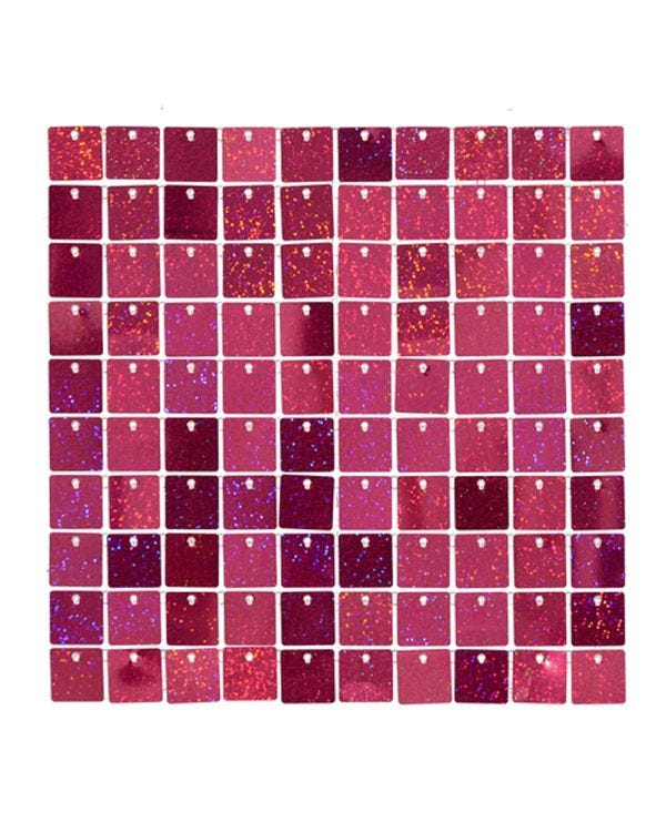 Pink Sequin Acrylic Backed Wall Panel - 30cm x 30cm