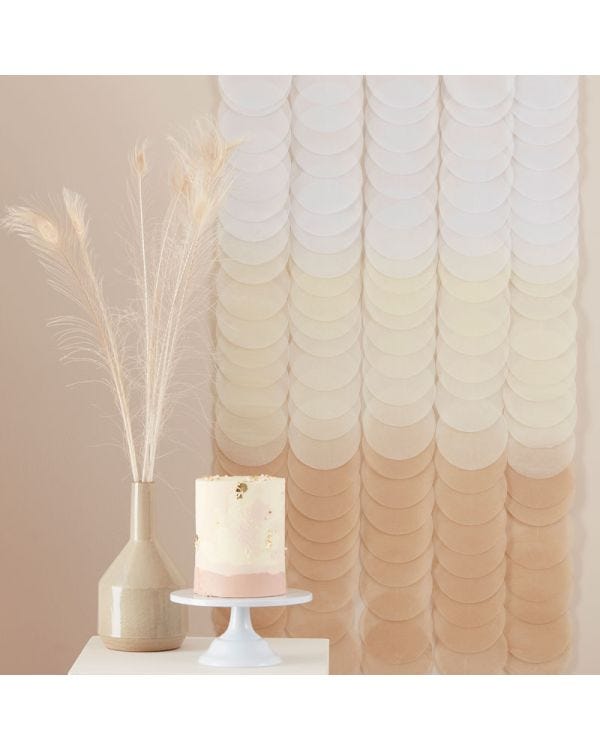 Neutral Ombre Tissue Paper Disc Party Backdrop - 1.8m