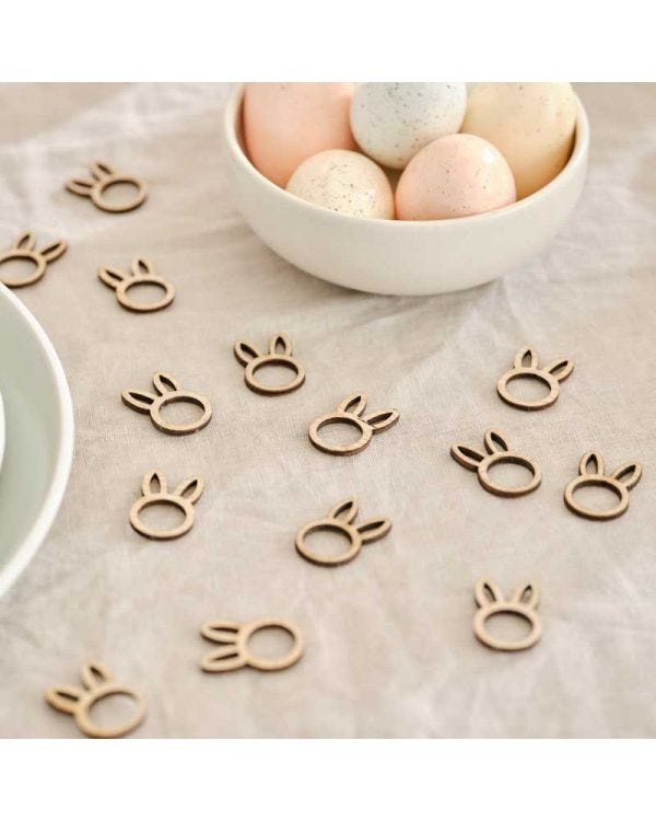 Wooden Easter Bunny Table Confetti (24pk)