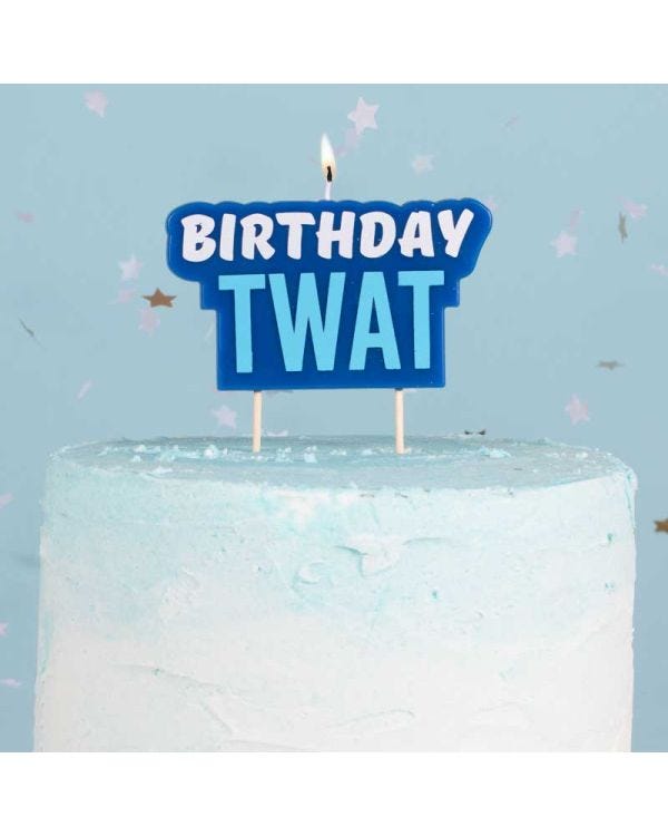 Blue Birthday Twat Candle