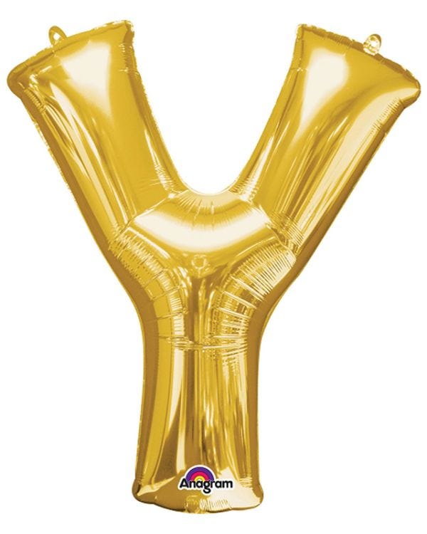 Gold Letter Y Balloon - 34&quot; Foil