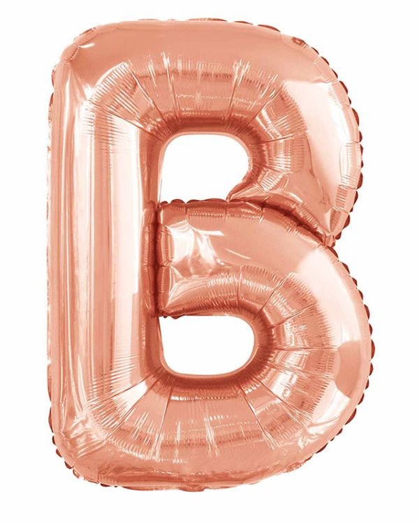 B Rose Gold Letter Balloon - 34&quot; Foil