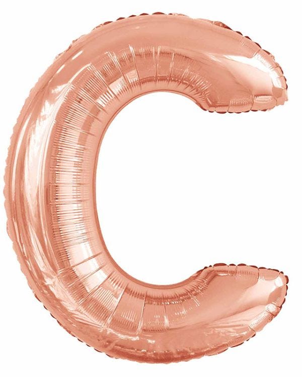 C Rose Gold Letter Balloon - 34&quot; Foil