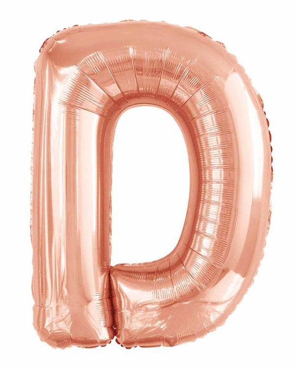 D Rose Gold Letter Balloon - 34&quot; Foil