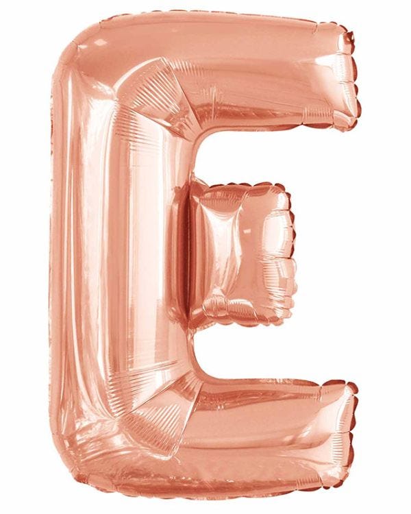 E Rose Gold Letter Balloon - 34&quot; Foil