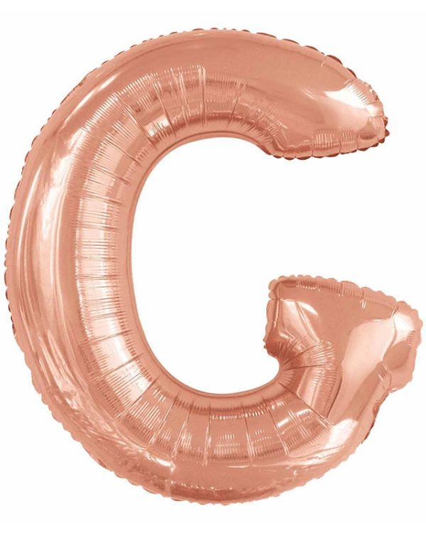 G Rose Gold Letter Balloon - 34&quot; Foil