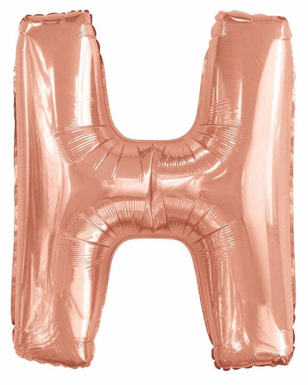 H Rose Gold Letter Balloon - 34&quot; Foil