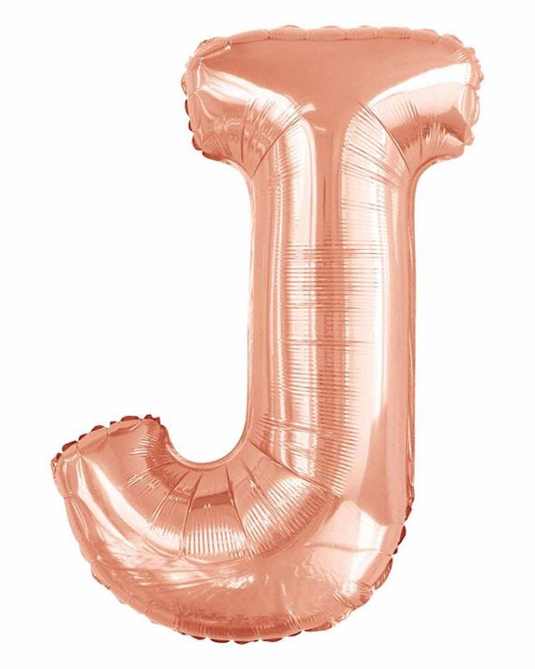 J Rose Gold Letter Balloon - 34&quot; Foil