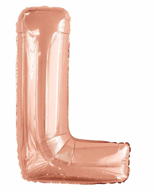 L Rose Gold Letter Balloon - 34&quot; Foil