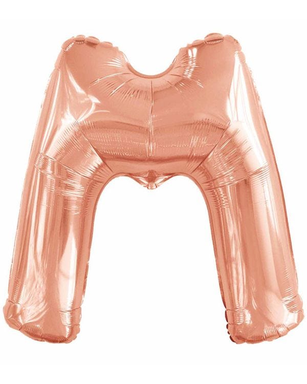M Rose Gold Letter Balloon - 34&quot; Foil