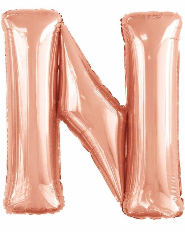 N Rose Gold Letter Balloon - 34&quot; Foil