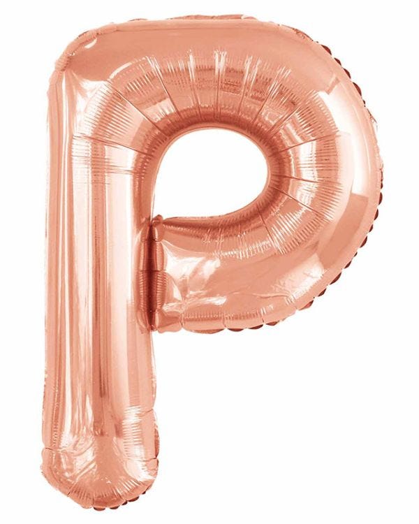 P Rose Gold Letter Balloon - 34&quot; Foil