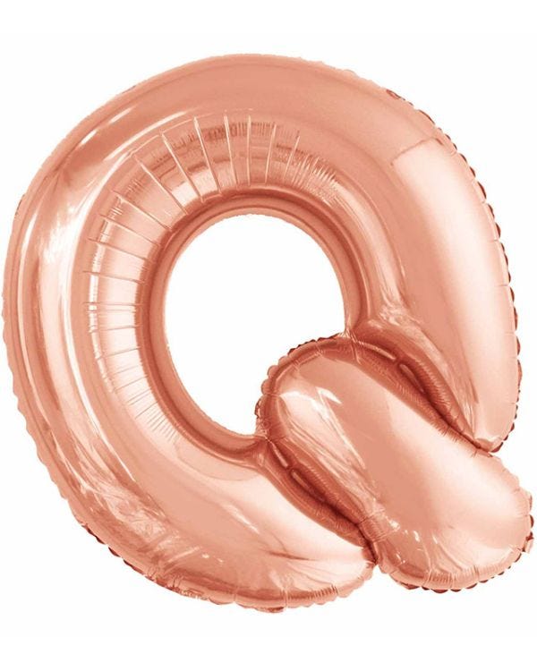 Q Rose Gold Letter Balloon - 34&quot; Foil
