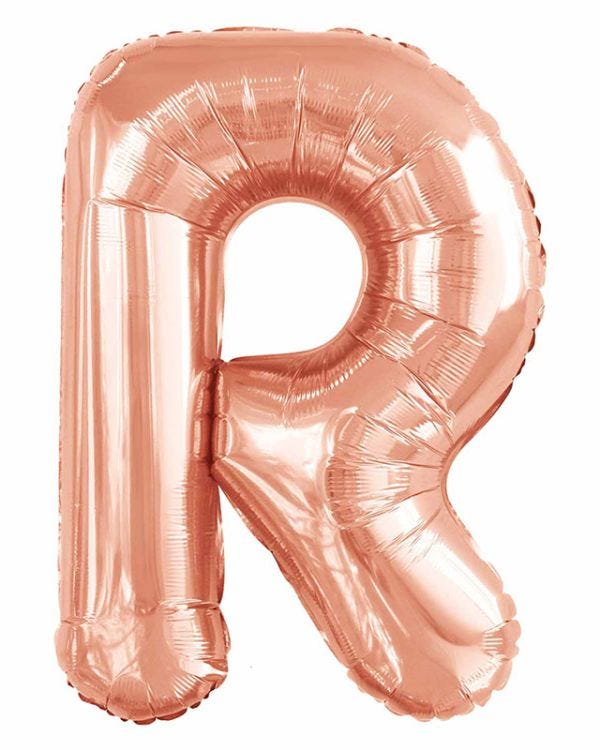 R Rose Gold Letter Balloon - 34&quot; Foil