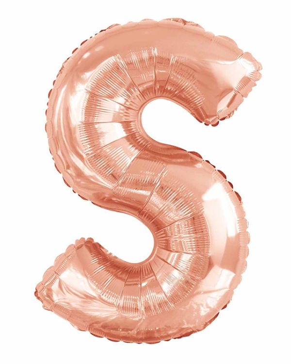 S Rose Gold Letter Balloon - 34&quot; Foil
