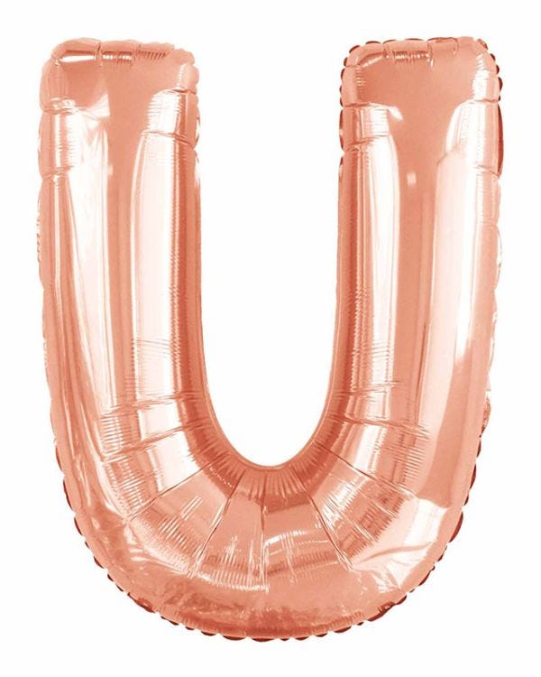 U Rose Gold Letter Balloon - 34&quot; Foil