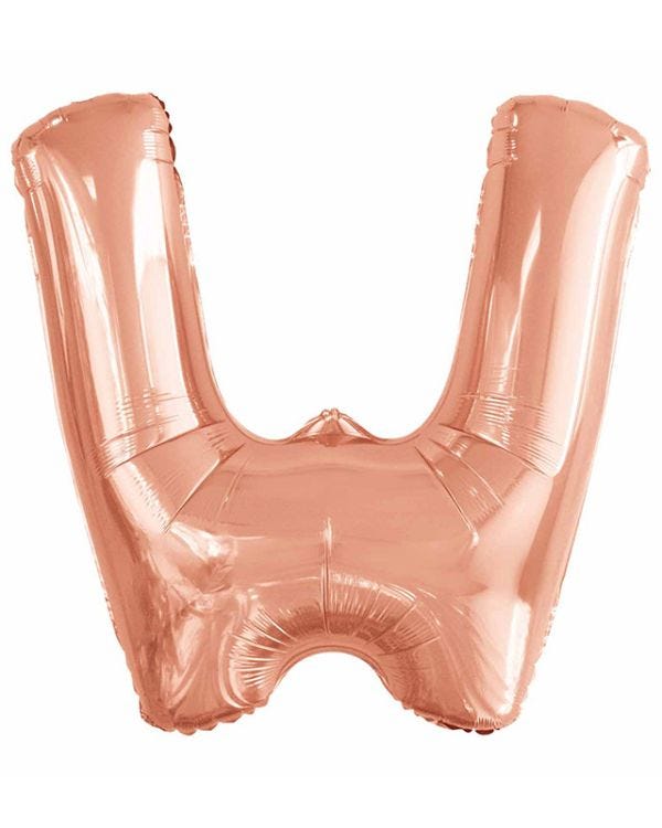 W Rose Gold Letter Balloon - 34&quot; Foil